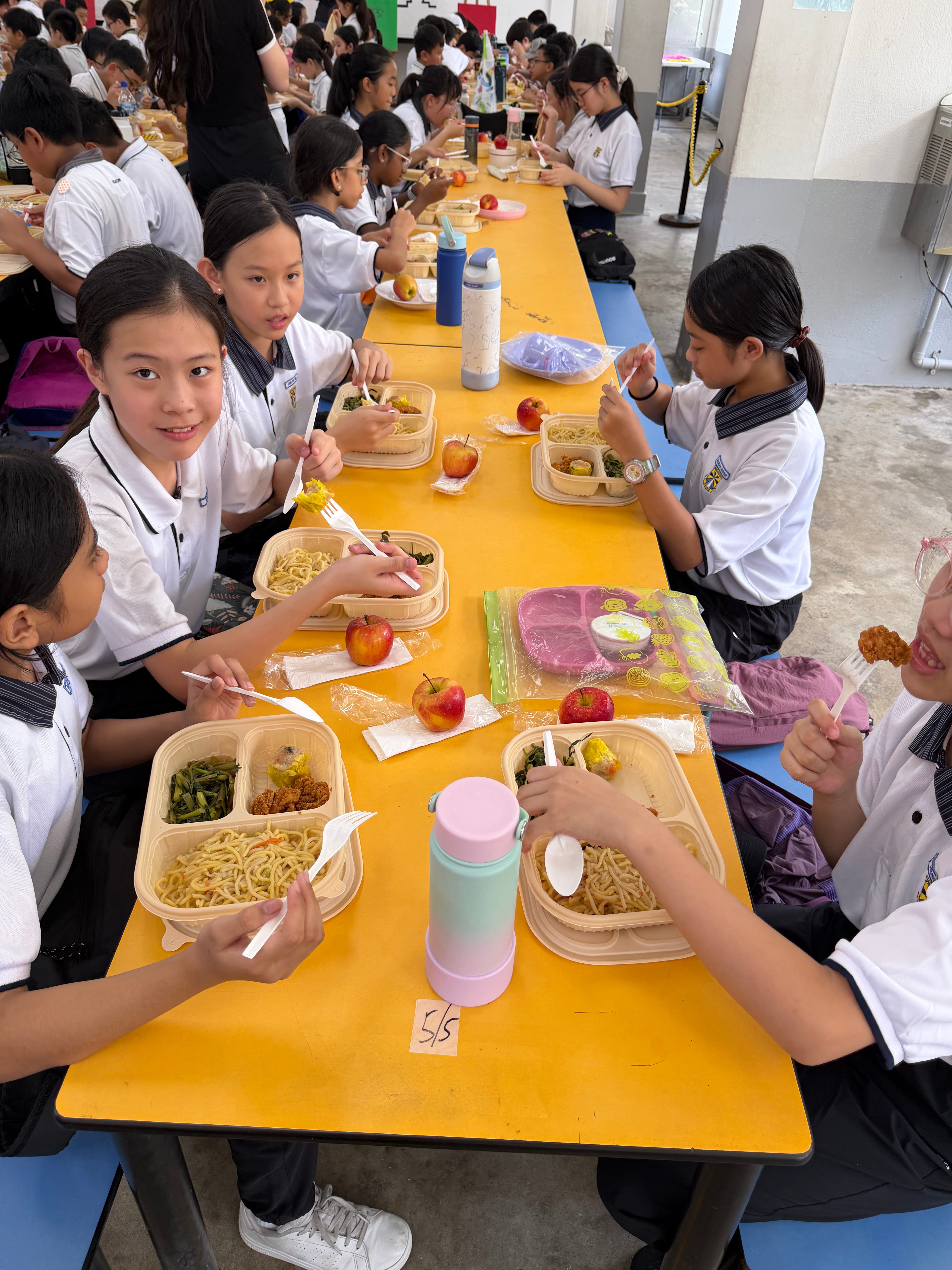 More smiles over lunch, as students refuel and recharge for the next round of activities.